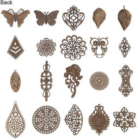 img 3 attached to 🔗 PH PandaHall 120pcs Antique Bronze Filigree Connectors Charms: Perfect for DIY Hairpin, Earring & Jewelry Making