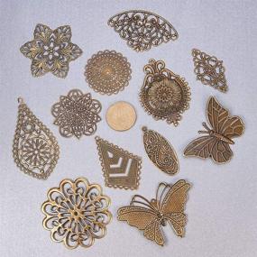 img 2 attached to 🔗 PH PandaHall 120pcs Antique Bronze Filigree Connectors Charms: Perfect for DIY Hairpin, Earring & Jewelry Making