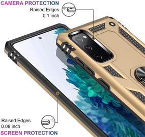 img 2 attached to 📱 LUMARKE Samsung S20 FE Case with Screen Protector,Passes 16ft Drop Test Military Grade Heavy Duty Cover with Magnetic Kickstand for Car Mount,Protective Phone Case for Samsung Galaxy S20 FE - Gold