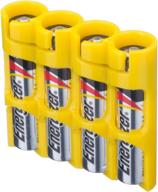 🔋 powerpax slimline yellow aaa battery caddy - storacell slaaa4pkcy, holds 4 batteries logo