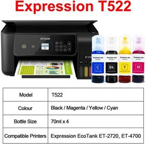 img 3 attached to 🖨️ Seogol T522 Refill Ink Bottles Kits: Compatible with Epson EcoTank ET-2720 & ET-4700 Printers, 4 Color Pack (Black, Cyan, Magenta, Yellow) – High Definition Quality