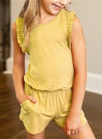 img 2 attached to Sidefeel Girls' Clothing: Stylish Romper Ruffle Jumpsuit with Pockets in Jumpsuits & Rompers