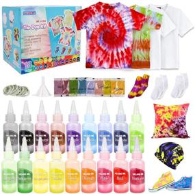 img 4 attached to 🎨 Meland Tie Dye Kit - 18 Colors All-in-1 DIY Set with 3 White T-Shirts | Perfect Tie Dye Craft for Kids & Adults | Ideal Party Group Activity | Unique Birthday and Christmas Gifts for Girls & Boys