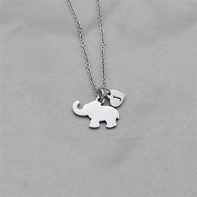 img 2 attached to 🐘 Elegant Elephant Necklace: Initial Jewelry & Enchanting Elephant Gifts for Girls and Elephant Lovers