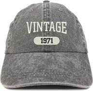 🧢 trendy apparel shop vintage 1971 embroidered 50th birthday soft crown washed cotton cap: celebrate in style! логотип