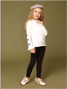 img 3 attached to Adorable and Versatile Toddler Girls Solid Legging: THEE BRON Stretchy Knit Footless Pant for Child