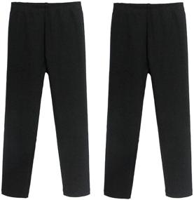 img 4 attached to Adorable and Versatile Toddler Girls Solid Legging: THEE BRON Stretchy Knit Footless Pant for Child