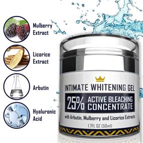 img 2 attached to Intimate Whitening Cream: Skin Lightening Gel for Body, Face, Bikini and Sensitive Areas - Made in the USA - Underarm Bleaching Cream with Mulberry Extract, Arbutin, Licorice Extract - 1.7 oz