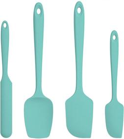 img 4 attached to 🔥 Premium U-Taste Silicone Spatula Set - With 600°F Heat Resistance (Teal/Aqua Sky) for Ultimate Kitchen Performance