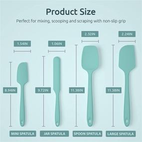 img 1 attached to 🔥 Premium U-Taste Silicone Spatula Set - With 600°F Heat Resistance (Teal/Aqua Sky) for Ultimate Kitchen Performance