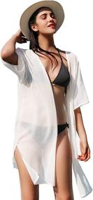 img 4 attached to 👙 Carrie Chiffon Cardigan Beachwear Swimsuit for Women's Swimwear & Cover Ups