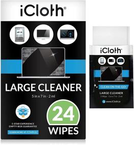 img 4 attached to 📱 iCloth Screen Cleaning Wipes - 24 Wipes [7.2 x 5 Inches] - Safe for All Screens & Glasses - Pro-Grade - Individually Wrapped - Cleaning Solution for LCD Monitors, Laptops & Flat Screen HDTVs