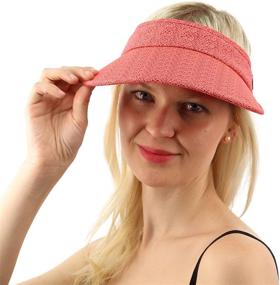 img 2 attached to 🧢 100% Cotton Pool Visor Golf Cap Hat with UPF UV Sun Protection and Wide Brim - Ideal for Beach Activities