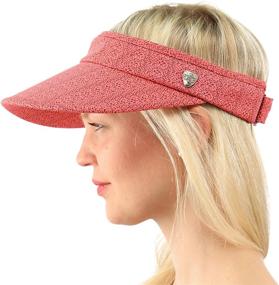 img 4 attached to 🧢 100% Cotton Pool Visor Golf Cap Hat with UPF UV Sun Protection and Wide Brim - Ideal for Beach Activities