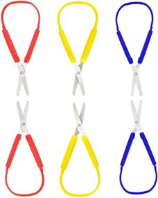 img 4 attached to Loop Scissors - 6-Pack DIY Craft Grip Scissors for Teens and Adults, Easy-Open Squeeze Handles - Ideal for Elderly and Special Needs - 3 Color 8 Inches