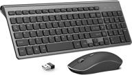 2.4g slim wireless keyboard and mouse combo by j joyaccess - ergonomic design for computer, windows, pc, laptop, tablet - black grey logo