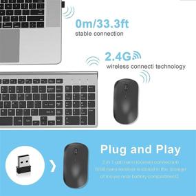 img 3 attached to 2.4G Slim Wireless Keyboard and Mouse Combo by J JOYACCESS - Ergonomic Design for Computer, Windows, PC, Laptop, Tablet - Black Grey