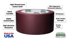 img 3 attached to 📚 Protect Your Books with BookGuard! 2-Inch Premium Cloth Bookbinding Repair Tape for Unmatched Durability - 15 Yard Roll in Elegant Burgundy