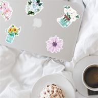 🌸 cute flowers watercolor stickers - 50 pack aesthetic potted plant decals for phone, pad, laptop, planner, diary, journal, scrapbook - ideal for teens, girls, phone, skateboard logo