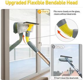 img 1 attached to 🪟 High-Performance 2-in-1 Squeegee and Scrubber Combo for Window Cleaning - 79 inch Window Cleaning Tool with 5 Durable Stainless Steel Poles - Ideal for Car, Indoor, and Outdoor High Windows - Includes 2 Pads