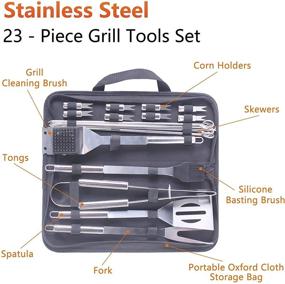 img 3 attached to High-Quality Airead BBQ Accessories: Stainless Steel BBQ Tools Set with Gift Bag for Ideal Camping Experience, Thanksgiving Gift Day for Dad, Mom, Men, and Women, Perfect for Indoor and Outdoor Use