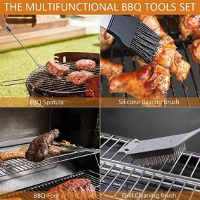 img 1 attached to High-Quality Airead BBQ Accessories: Stainless Steel BBQ Tools Set with Gift Bag for Ideal Camping Experience, Thanksgiving Gift Day for Dad, Mom, Men, and Women, Perfect for Indoor and Outdoor Use