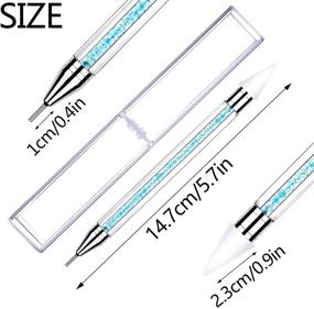 img 3 attached to SKRYUIE Dual Ended Rhinestone Picker Dotting Pen: Diamond Painting Nail Art DIY Tool with Storage Box - Blue