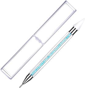 img 4 attached to SKRYUIE Dual Ended Rhinestone Picker Dotting Pen: Diamond Painting Nail Art DIY Tool with Storage Box - Blue
