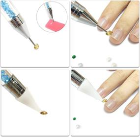 img 1 attached to SKRYUIE Dual Ended Rhinestone Picker Dotting Pen: Diamond Painting Nail Art DIY Tool with Storage Box - Blue