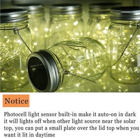 img 3 attached to Outdoor Christmas Decorations: Mason Jar Solar Lights 8 Pack with 30 LEDs - Warm White - Waterproof Firefly Jars for Yard - (No Jars)