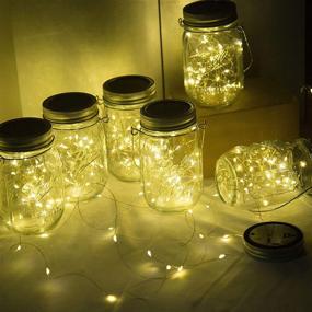 img 1 attached to Outdoor Christmas Decorations: Mason Jar Solar Lights 8 Pack with 30 LEDs - Warm White - Waterproof Firefly Jars for Yard - (No Jars)