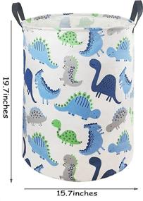 img 3 attached to 🦕 MAIZMZ Kids Hamper Boys Storage Bins: Dinosaur-themed Large Canvas Collapsible Organizer Bin for Toys, Laundry, Home, Dorm, Kitchen, Pet, Office, Closet, Shelf - Ideal Gift Baskets