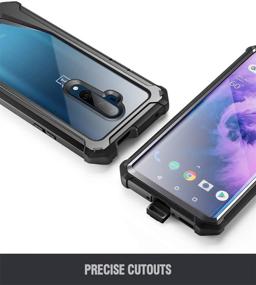 img 1 attached to 📱 OnePlus 7T Pro/OnePlus 7 Pro Case, Full-Body Hybrid Shockproof Bumper Cover with Built-in Screen Protector - Poetic Guardian Series (Black/Clear)