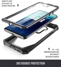 img 2 attached to 📱 OnePlus 7T Pro/OnePlus 7 Pro Case, Full-Body Hybrid Shockproof Bumper Cover with Built-in Screen Protector - Poetic Guardian Series (Black/Clear)