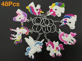 img 3 attached to 🌈 48-Pack OHill Rainbow Keychains: Key Ring Decorations for Birthday Parties - Favor Supplies