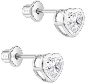 img 3 attached to 💕 Girls' Jewelry: Small Heart Sterling Silver Earrings