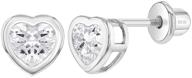 💕 girls' jewelry: small heart sterling silver earrings logo