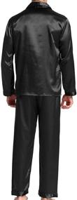 img 2 attached to Satin Button Down Men's Sleepwear: Pajamas for Lounging, Comfort, and Style in Sleep & Lounge Apparel