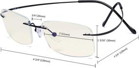 img 1 attached to 👓 Protect Your Eyes with Eyekepper Blue Light Filter Reading Glasses - Titanium Rimless Computer Readers, Silver +3.00