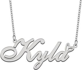 img 4 attached to Custom Personalized Name Necklace with Heart Charm Pendant 📿 - Aoloshow Gold Jewelry for Graduation, Teen Girls, and Women