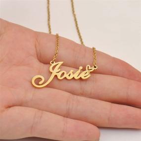 img 3 attached to Custom Personalized Name Necklace with Heart Charm Pendant 📿 - Aoloshow Gold Jewelry for Graduation, Teen Girls, and Women