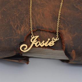 img 2 attached to Custom Personalized Name Necklace with Heart Charm Pendant 📿 - Aoloshow Gold Jewelry for Graduation, Teen Girls, and Women