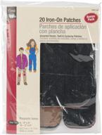 👖 dritz 55801-66 iron-on denim, twill & corduroy patches (20-count) - assorted colors & sizes logo