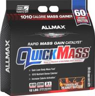 🏋️ allmax nutrition quickmass rapid gain catalyst, peanut butter chocolate, 12 lbs - supercharge your mass building journey! logo