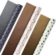 🎁 hallmark all occasion reversible wrapping paper - modern metallics (pack of 3, 120 sq. ft. ttl.) for mothers day, birthdays, bridal/baby showers, valentines day & more logo