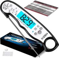 🌡️ kizen waterproof digital meat thermometers for cooking – instant read food thermometer for meat, deep frying, baking, outdoor cooking, grilling, & bbq (black/white) logo