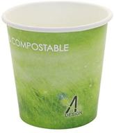 🌱 eco-friendly and compostable green grass design paper hot coffee cups logo