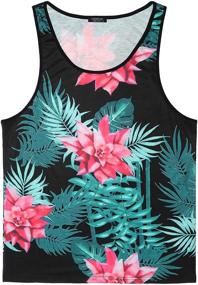 img 3 attached to COOFANDY Floral Sleeveless T Shirts Vacation Men's Clothing