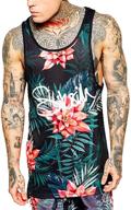 coofandy floral sleeveless t shirts vacation men's clothing logo