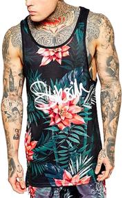 img 4 attached to COOFANDY Floral Sleeveless T Shirts Vacation Men's Clothing